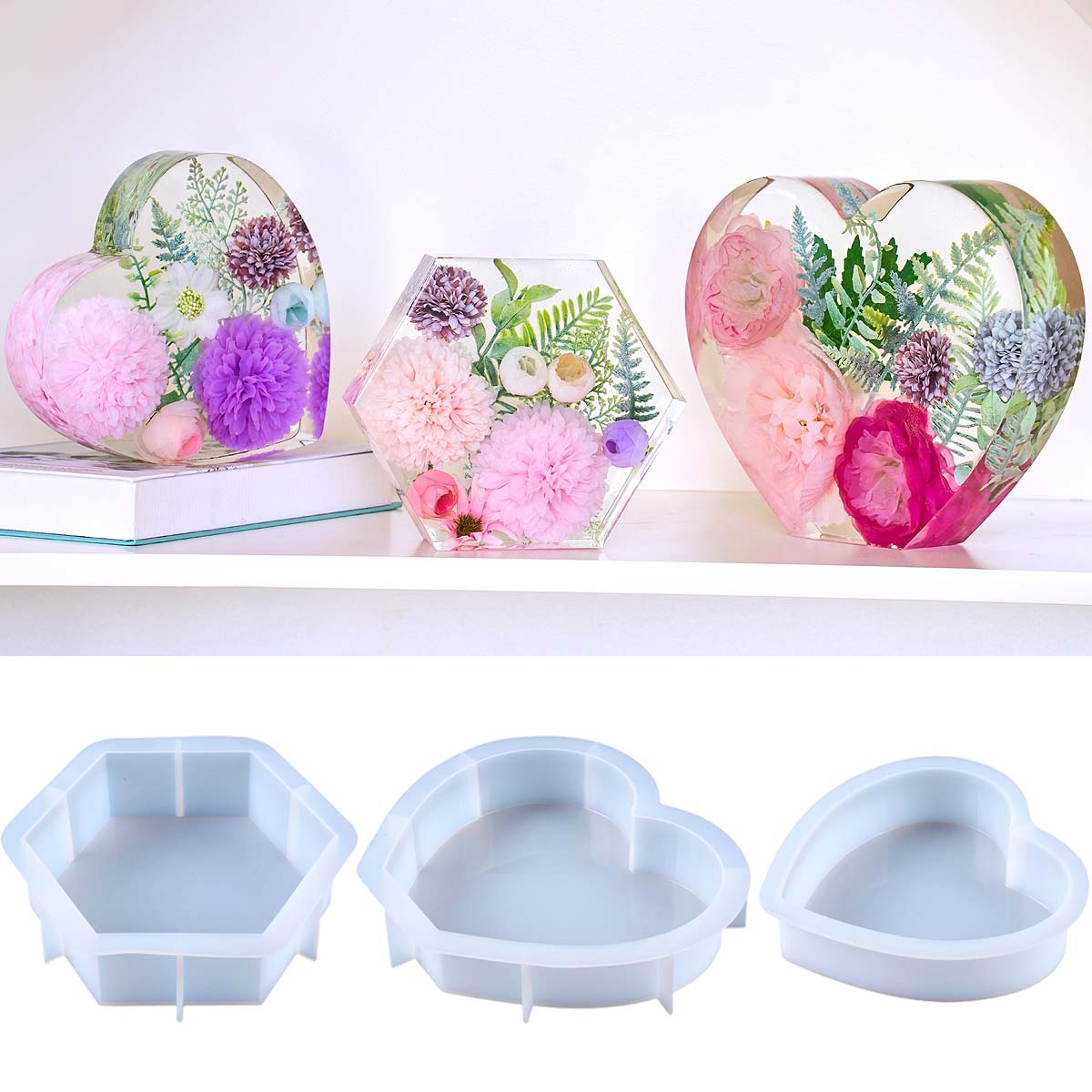 Resin Art Guide - 대형 사랑 모양 실리콘 몰드 DIY